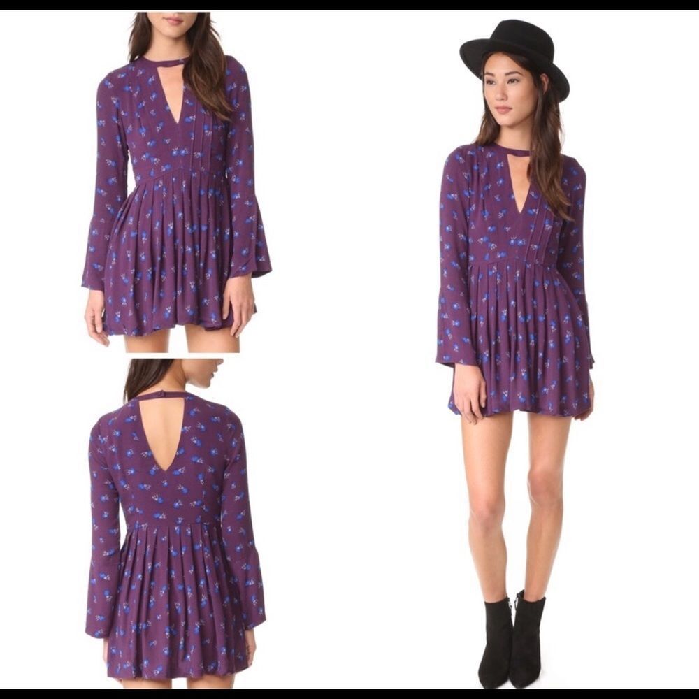 NWT Free People Tegan Floral Cut Out Mini Dress 4